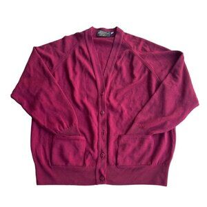 Windsor House Burgundy Pure Lambswool Cardigan US L